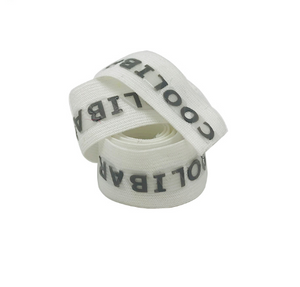 Custom logo print nylon elastic band with ribbon 